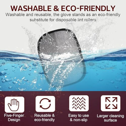 2 Pack Pet Hair Removal Gloves, 2026 New Upgrade Five-Finger Electrostatic Grooming Gloves, Reusable Deshedding Brush for Dogs & Cats, Removes Fur from Couch, Carpet, Clothing, Car Seats - Image 7