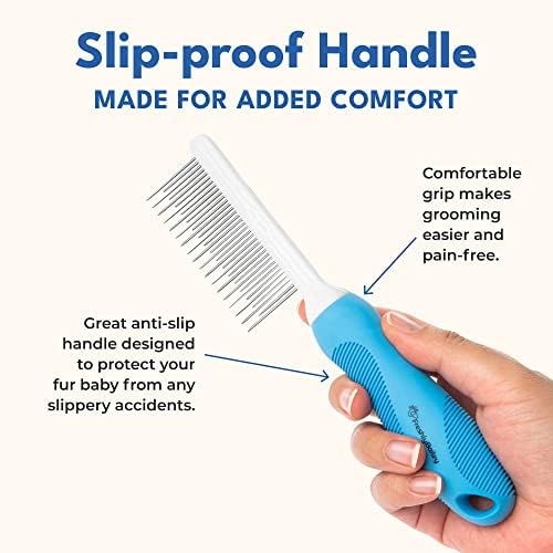 Grooming Comb for Long & Curly Hair in Dogs & Cats - Top Pet Detangler Brush - Removes & Prevents Matted Fur - Perfect for Goldendoodle, Poodle Mixes, and Cat Undercoat - Image 3