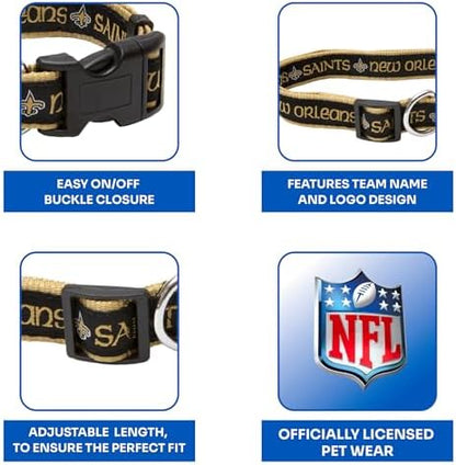Pets First NFL New Orleans Saints Licensed PET COLLAR, Medium - Heavy-Duty, Strong, and Durable Dog Collar. Available in 31 Football Teams and 4 Sizes - Image 5