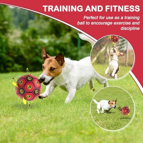 Interactive Dog Toy Balls with 4 Layers, World Cup Dog Soccer Ball with Straps, Durable Dog Balls with Skull Pattern, Waterproof Advanced Football Pets, Indoor & Outdoor Use(6 Inch) - Image 4