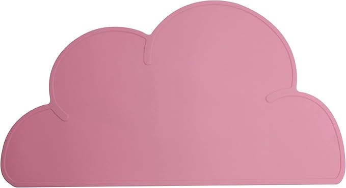 Love Dream Silicone Pet Feeding Food Mat with Raised Edge, Anti-Slip Waterproof Pet Bowl Mat Placemat for Dog and Cat (Dark Pink)