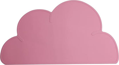 Love Dream Silicone Pet Feeding Food Mat with Raised Edge, Anti-Slip Waterproof Pet Bowl Mat Placemat for Dog and Cat (Dark Pink)