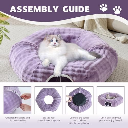 Bubble Round Cat Tunnel for Indoor Cats, Dusty Purple - Image 7
