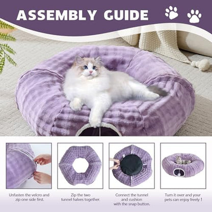 Bubble Round Cat Tunnel for Indoor Cats, Dusty Purple - Image 7