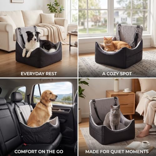 Dog Car Seat, 5" Elevated Cushion, Front/Back Seat, Dogs & Cats 30 lbs - Image 7