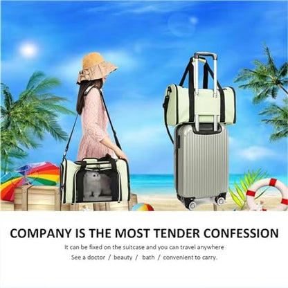 Cat Carrier Dog Carrier Pet Carriers for Medium Small Cats Dogs Puppies up to 15 Lbs,TSA Airline Approved Small Dog Cat Carriers Soft Sided,Collapsible Travel Puppy Carrier (Green, Large) - Image 5