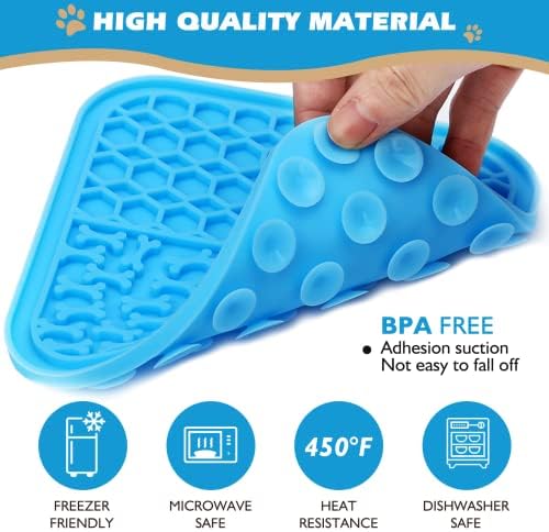 2 Pack Lick Mat for Dogs and Cats, Dog Slow Feeder Dowl Mat for Bathing Grooming Nailing Trimming, Dog Feeding Mat, Licking Pad for Dogs Cats - Image 4