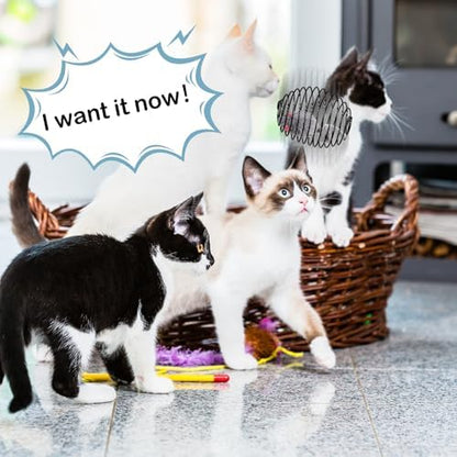 Jecery 5 Pcs Cat Toys Spring,Mouse,Black - Image 4