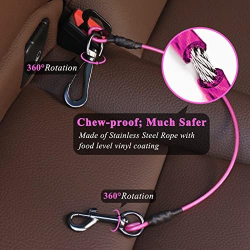 VIVAGLORY Dog Seatbelt Tuffbelt Dog Car Harness, L, Pink - Image 2