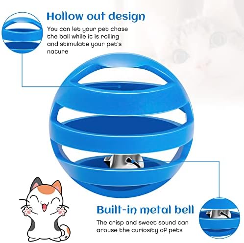 Kasyat 21 Pcs Cat Jingle Balls with Bells, Plastic Lattice Indoor Play - Image 4