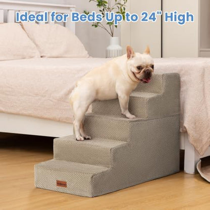 Aodisman Dog Stairs for High Beds 22.6" H, 5-Step Pet Steps for Small Dogs - Image 4