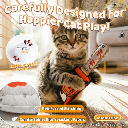 Catnip Toy [2000mg Premium Catnip], Chainsaw Style Cat Kicker Toy - Image 3
