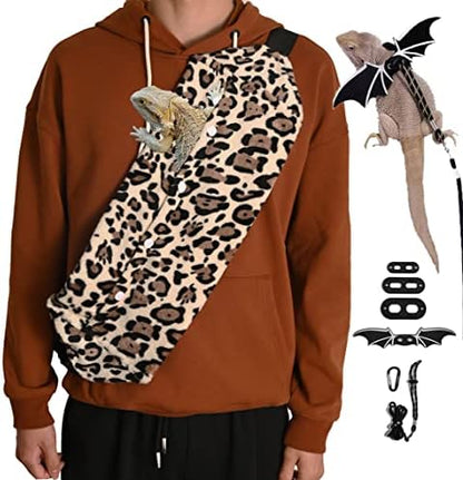 Bearded dragon carriers and belt traction with wings lizards adjustable wire beams and camisole bags beard crawling animals small pet backpack accessories for outdoor travel style travel storage tanks by Aipush