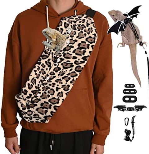 Bearded dragon carriers and belt traction with wings lizards adjustable wire beams and camisole bags beard crawling animals small pet backpack accessories for outdoor travel style travel storage tanks by Aipush