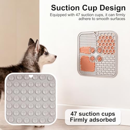 2 Pcs Lick Mat for Dogs Cats, Silicone Pet Food Mats with Suction Cups, Dog Licking Mat, Cat Dog Peanut Butter Lick Pad, Enrichment Pet Food Slow Feeder Mats for Bathing Grooming, with 2 Scrapers - Image 5
