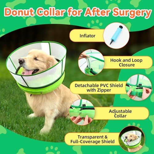 Upgraded Inflatable Dog Cone Collar to Stop Licking, Soft Dog Donut Collar - Image 4