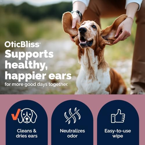 Vetnique Oticbliss XL Cat & Dog Ear Wipes, Ear Cleaner for Wax, Dirt & Odor - Image 2