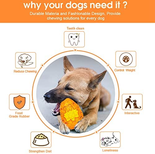 Dragon Egg Dog Chew Toys for Aggressive Chewers - Toughest Indestructible Dog Toys for Aggressive Heavy Chewers Lifetime Replacement, Tough Toys for Medium Large Dogs (Orange)