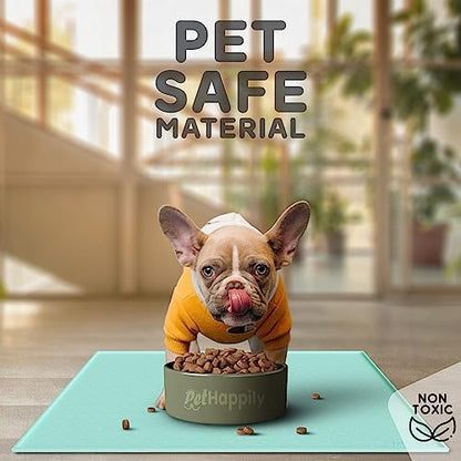 Dog Food Mat - 28x18 Raised Edges Dogs Mat for Food and Water Prevent Spill, Waterproof Cat Food Mats Protect Floors, Easy Clean Dog Bowl Mats for Food and Water, Silicone Pet Feeding Placemats - Image 3