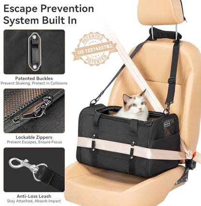 PETSFIT Cat Carrier Soft with Patented Safety Buckles, Safe for Car Travel - Image 3