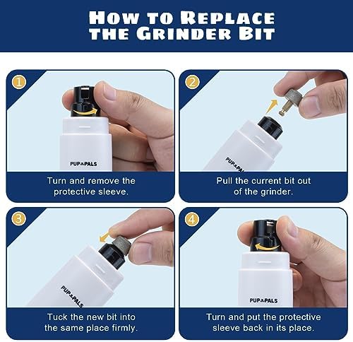 Upgrade Dog Nail Grinder with 5 LED Shadow Free Light, Dog Nail Trimmer Protect Pet Paws from Over Grinding with 2 Speed Super Power Motor, with one aditional Concave-Shaped Replacement Head - Image 6