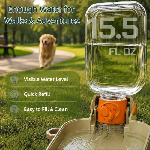 Dog Water Bottle, Puppy Essentials, Collapsible Dog Bowls (Brown) - Image 3