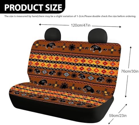 AFPANQZ Elephant Stripes Full Wrap Car Seat Covers Rear Bench Protection Cushion Backseat Mats Against Dirt & Pet Fur Dust-Proof Universal Car Accessories Decoration Set - Image 4