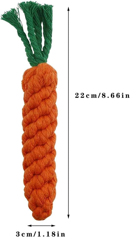 RCFINE 4Pcs Dog Rope Toy Carrot Dog Chew Toys Pet Chew Rope Toy Gift for Dog Cat Teeth Cleaning and Chewing