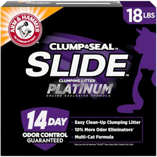 ARM & HAMMER Slide Platinum Easy Clean-Up Clumping Cat Litter, 18 lbs by ARMHAMMER