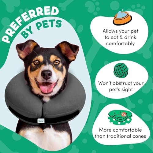 BENCMATE Inflatable Dog Cone Collar Alternative After Surgery Medium+ - Image 2
