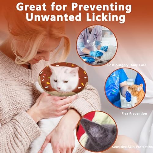 Seyezo Cat Cone Collar Soft, Adjustable Cat Recovery Cone, WaterproofBrown - Image 5