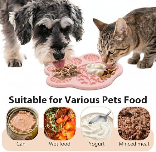 Lick Mat for Dogs & Cats, Slow Feeder Pad with Suction Cups Pink - Image 3