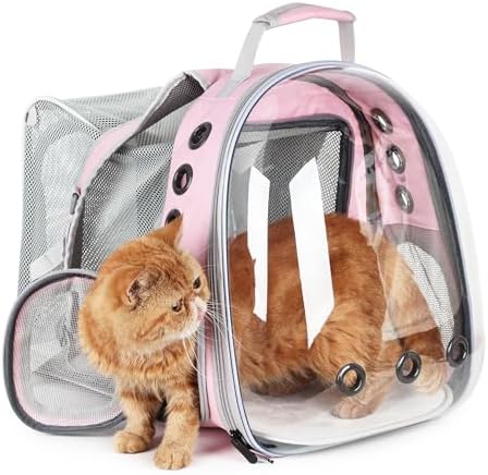 Lollimeow Cat Carrier Backpack, Expandable Bubble Pet Carrier for Cats and Small Dogs, Airline Approved Travel Backpack for Hiking, Walking & Outdoor Adventures - Supports up to 14 lbs by Lollimeow