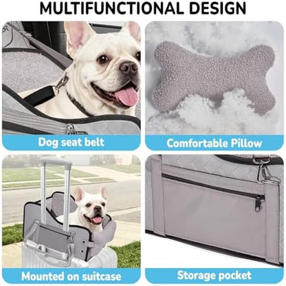 Center Console Dog Car Seat,Pet Puppy Middle Console Dog Car Seat for Small Dogs (Grey, Large) - Image 6