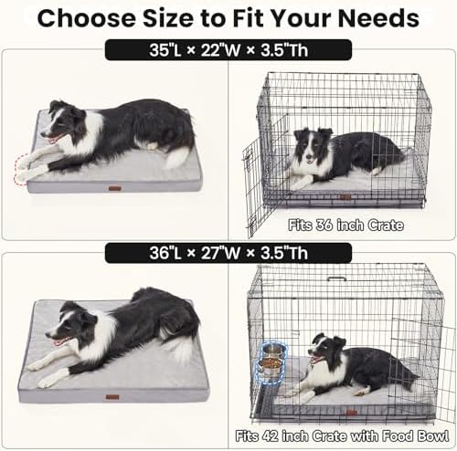 OhGeni Orthopedic Waterproof Med Large Dog Bed, Memory Foam, 35 inch(Gray) - Image 2