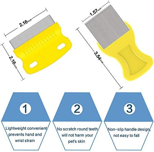 Fine Tooth Pet Comb - 3 Pack Tear Stain Remover for Dogs & Cats to Remove Fleas, Ticks, Dandruff, Tangles & Knots - Image 3