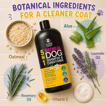 Oatmeal Dog Shampoo and Conditioner for Sensitive Skin with Aloe 32 fl oz - Image 5