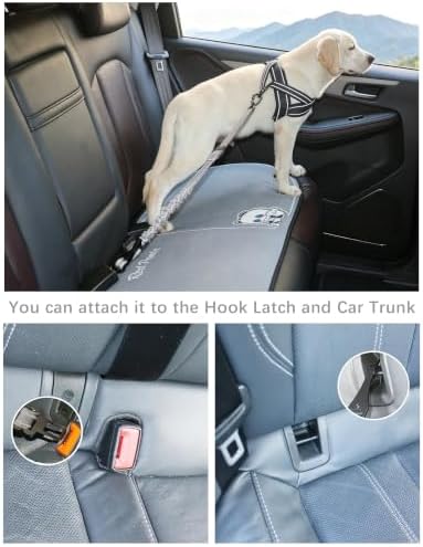 AUBELL Dog Seat Belt for Car,2 Pack Set 3-in-1 Dog Car Harness,Black+Grey - Image 2