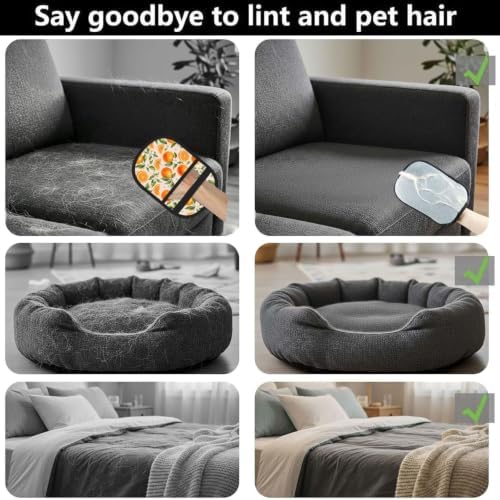 Oranges Pet Hair Removal Glove Brush Pet Hair Remover Tool for Carpet - Image 3