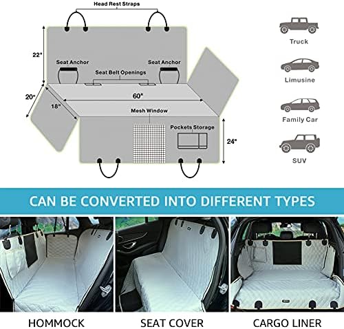 Lassie XL Truck Waterproof Dog Seat Cover Back Seat with 2 Seat Belts - Image 5