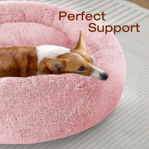 JOLLYVOGUE Dog & Cat Bed, Calming Anti-Anxiety Pet Bed for Small Dogs, Fluffy Donut Cushion for Small and Medium Pets (20") - Image 2