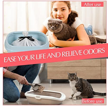 Jutom 42 Count Jumbo Sifting Cat Litter Box Liners with Holes 36''x18'' - Image 5