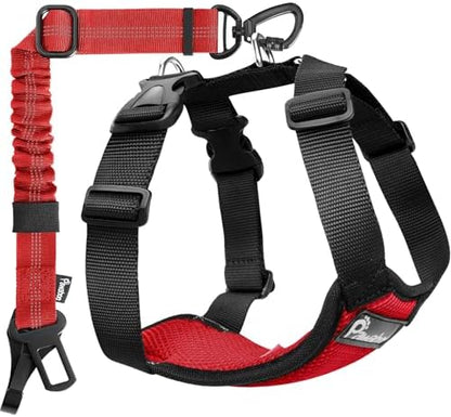 Pawaboo Dog Seat Belt Harness for Car, Seatbelt Harness with 2 in 1 Buckle by Pawaboo