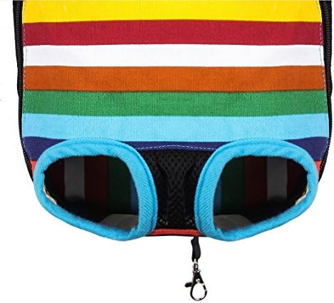 Pet Dog Puppy Cat Carrier Five Holes Backpack Double Shoulder Straps Canvas Cotton Front Chest Backpack Bag(Colourful, Medium) - Image 4