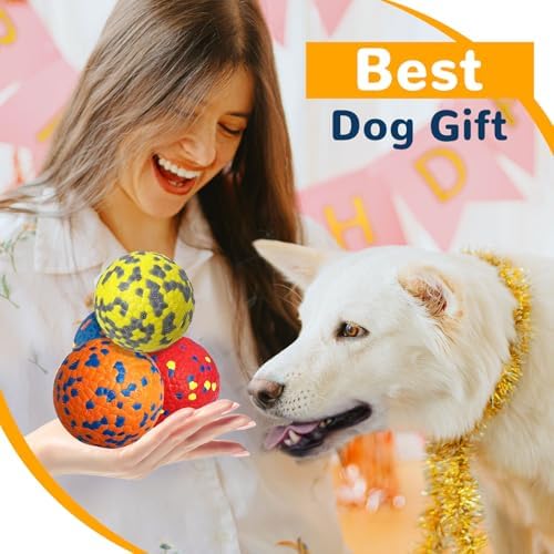 Petcare 4 Pack Dog Balls Indestructible Dog Toys for Aggressive Chewers Durable Tough Tennis Balls Toys for Medium Large Dogs Outdoor Outside Fetching Toys for Big Dogs Chew Ball - Image 7