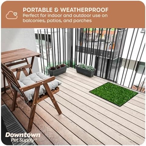 Downtown Pet Supply Dog Grass Pad with Tray, 16 x 20 - Outdoor and Indoor Potty System for Dogs with Replaceable Synthetic Grass Pee Turf - Portable and Waterproof Turf Dog Potty - Image 6