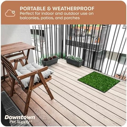 Downtown Pet Supply Dog Grass Pad with Tray, 16 x 20 - Outdoor and Indoor Potty System for Dogs with Replaceable Synthetic Grass Pee Turf - Portable and Waterproof Turf Dog Potty - Image 6
