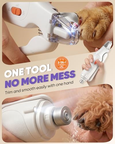 CATPICK 2-in-1 Cat Nail Clippers & Dog Nail Clippers Trimmers for Large Medium Small Dogs Cats Claw Trimmer Quick Sensor and Safety Guard USB Rechargeable with 2 LED Lights Dogs Nail Trimmer - Image 2