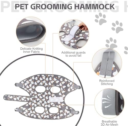 ATESON Dog Grooming Hammock for Medium/Large Dogs with Nail Clippers/Nail Trimmers, Dog Grooming Harness for Nail Trimming, Pet Grooming Sling Helper - Image 3