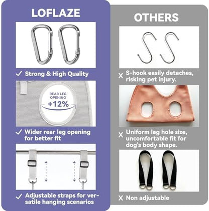 Loflaze Dog Grooming Hammock Harness for Dogs & Cats with Pet Nail Clipper Trimmer - Cat Hanger Sling for Trimming Clipping Nails- Dog Hammock Restraint Bag for Small Medium Large pet （ Purple M） - Image 5